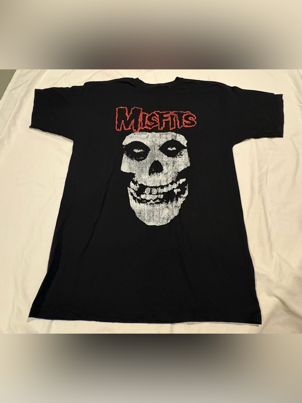 Love Nation Black Tee with White Skull and Red Logo